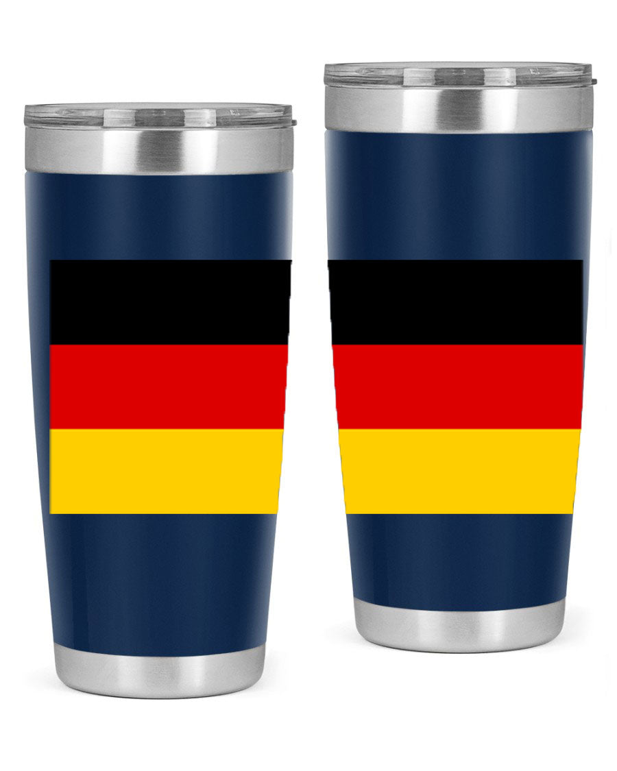 Germany 133# Tumbler showcasing double wall vacuum insulation and a drink-thru lid, perfect for hot and cold beverages.