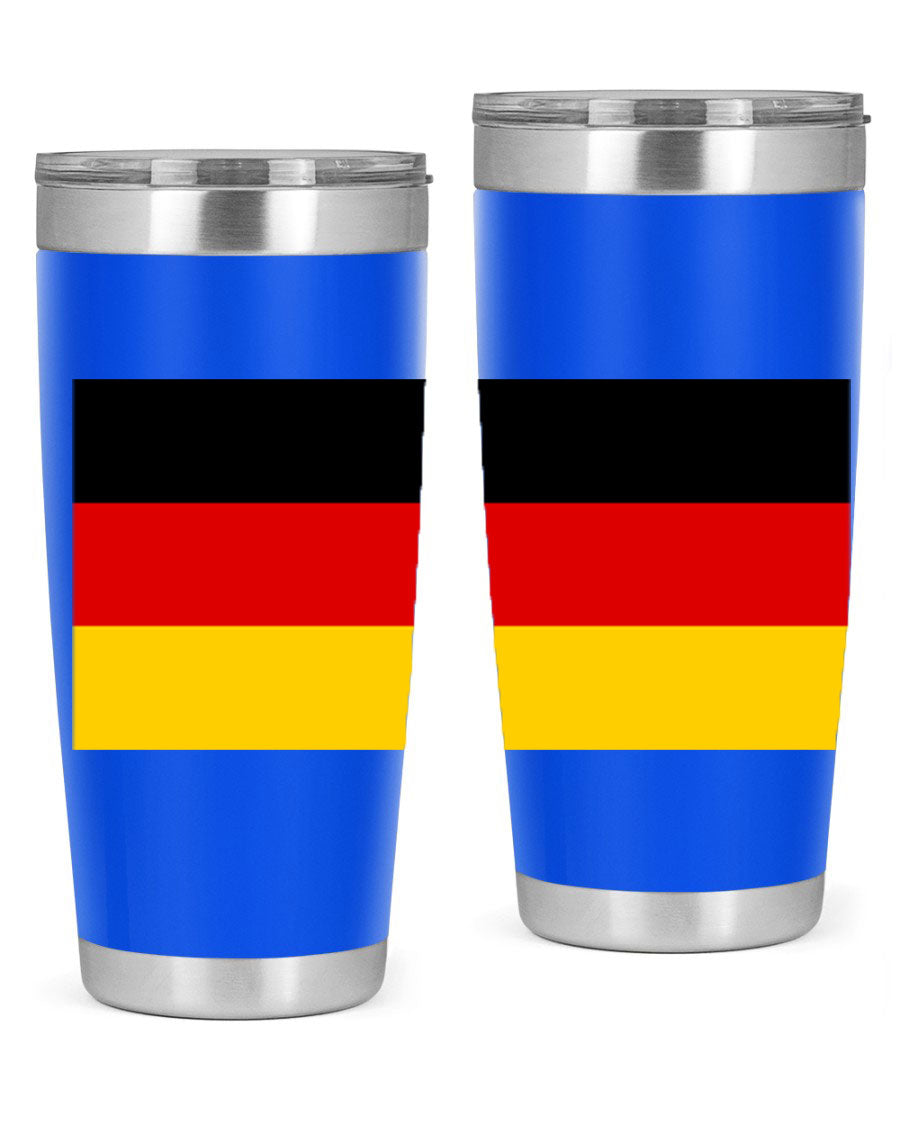 Germany 133# Tumbler showcasing double wall vacuum insulation and a drink-thru lid, perfect for hot and cold beverages.