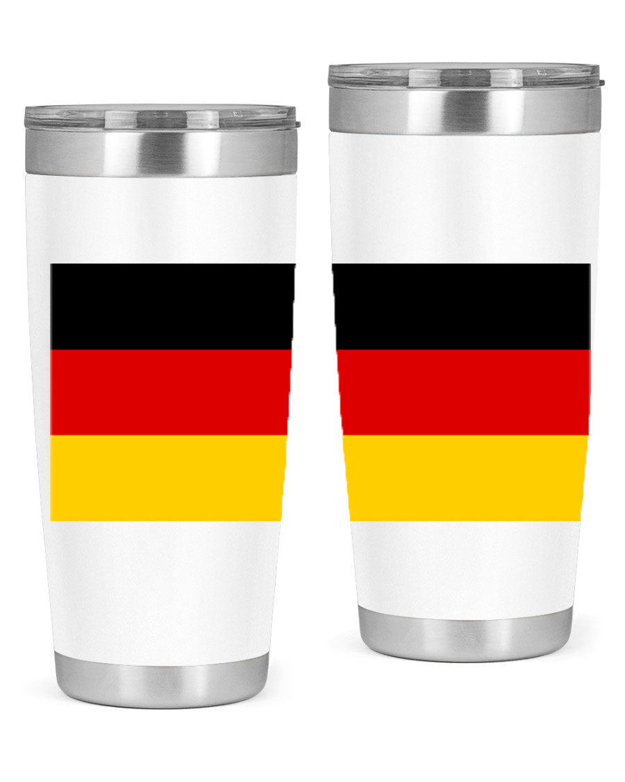 Germany 133# Tumbler showcasing double wall vacuum insulation and a drink-thru lid, perfect for hot and cold beverages.