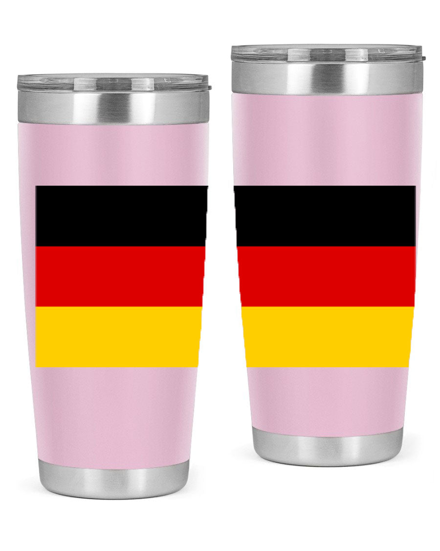 Germany 133# Tumbler showcasing double wall vacuum insulation and a drink-thru lid, perfect for hot and cold beverages.