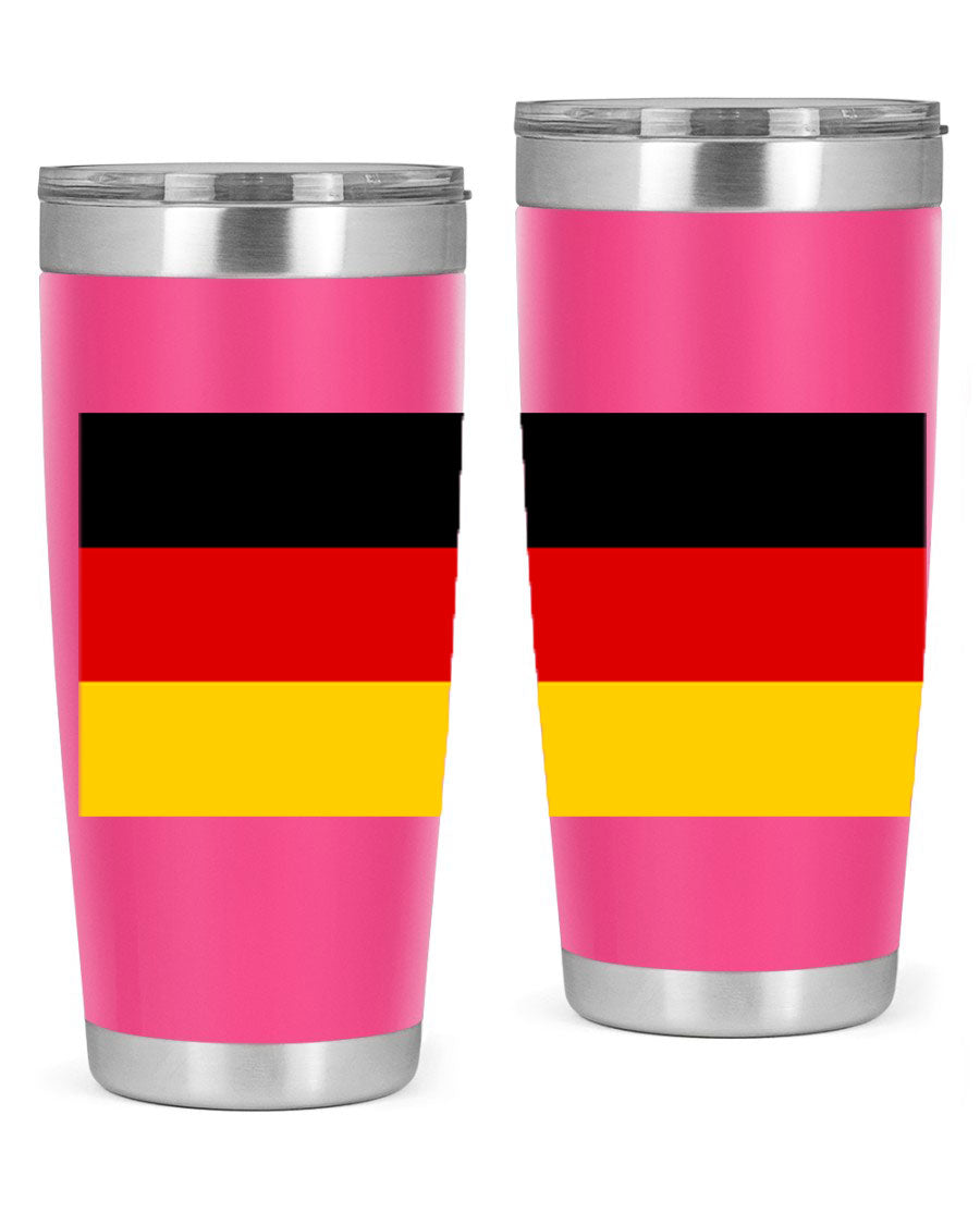 Germany 133# Tumbler showcasing double wall vacuum insulation and a drink-thru lid, perfect for hot and cold beverages.