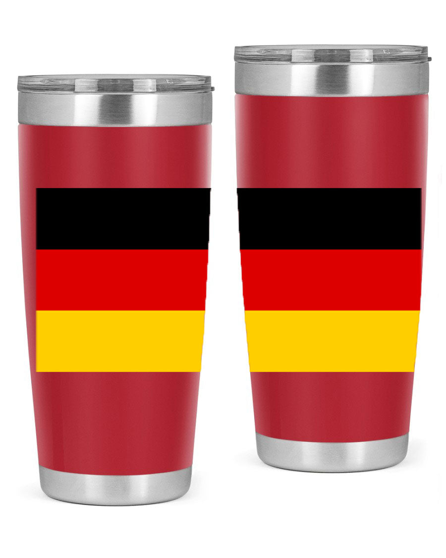 Germany 133# Tumbler showcasing double wall vacuum insulation and a drink-thru lid, perfect for hot and cold beverages.