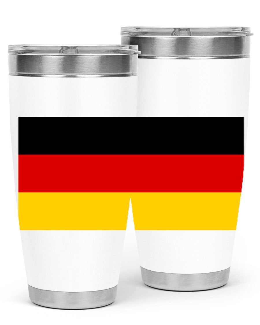 Germany 133# Tumbler showcasing double wall vacuum insulation and a drink-thru lid, perfect for hot and cold beverages.