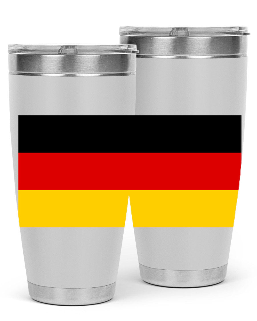 Germany 133# Tumbler showcasing double wall vacuum insulation and a drink-thru lid, perfect for hot and cold beverages.