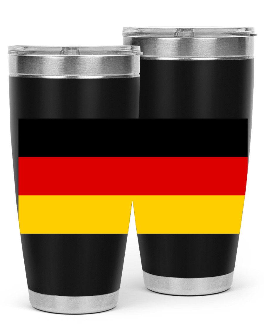 Germany 133# Tumbler showcasing double wall vacuum insulation and a drink-thru lid, perfect for hot and cold beverages.