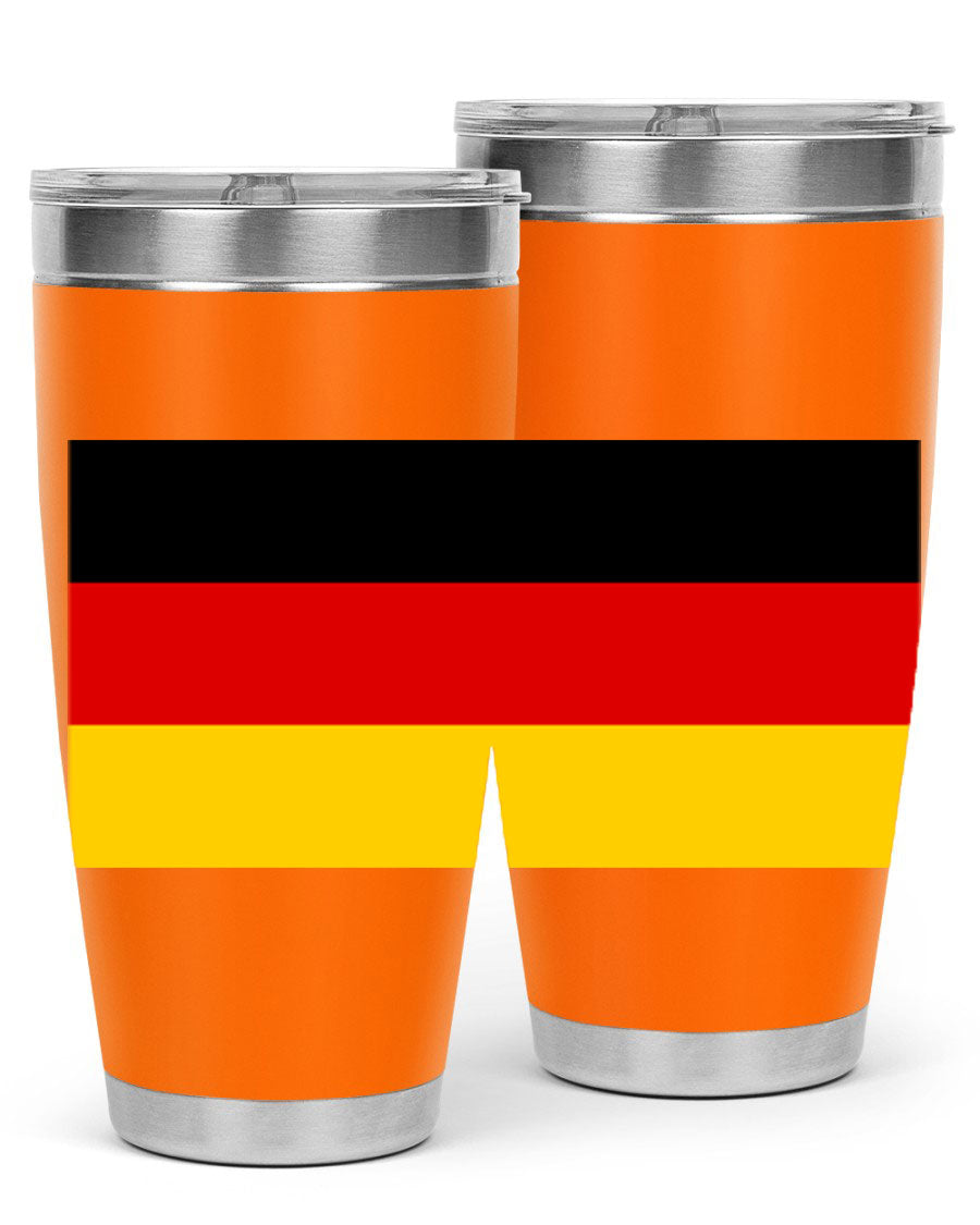 Germany 133# Tumbler showcasing double wall vacuum insulation and a drink-thru lid, perfect for hot and cold beverages.