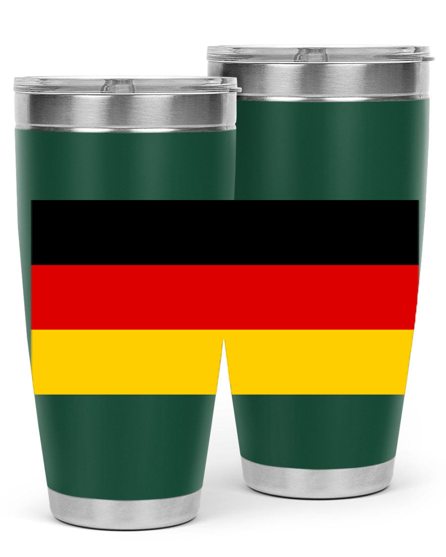 Germany 133# Tumbler showcasing double wall vacuum insulation and a drink-thru lid, perfect for hot and cold beverages.