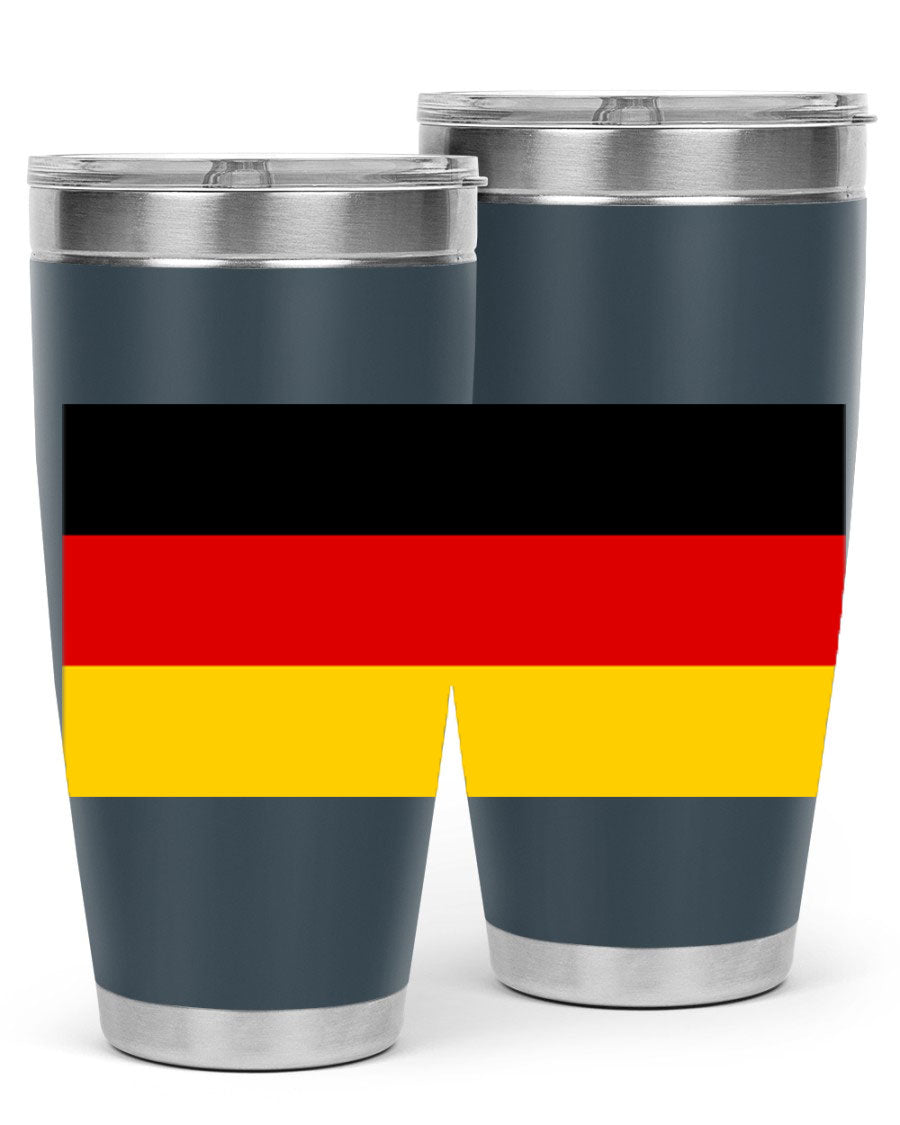Germany 133# Tumbler showcasing double wall vacuum insulation and a drink-thru lid, perfect for hot and cold beverages.