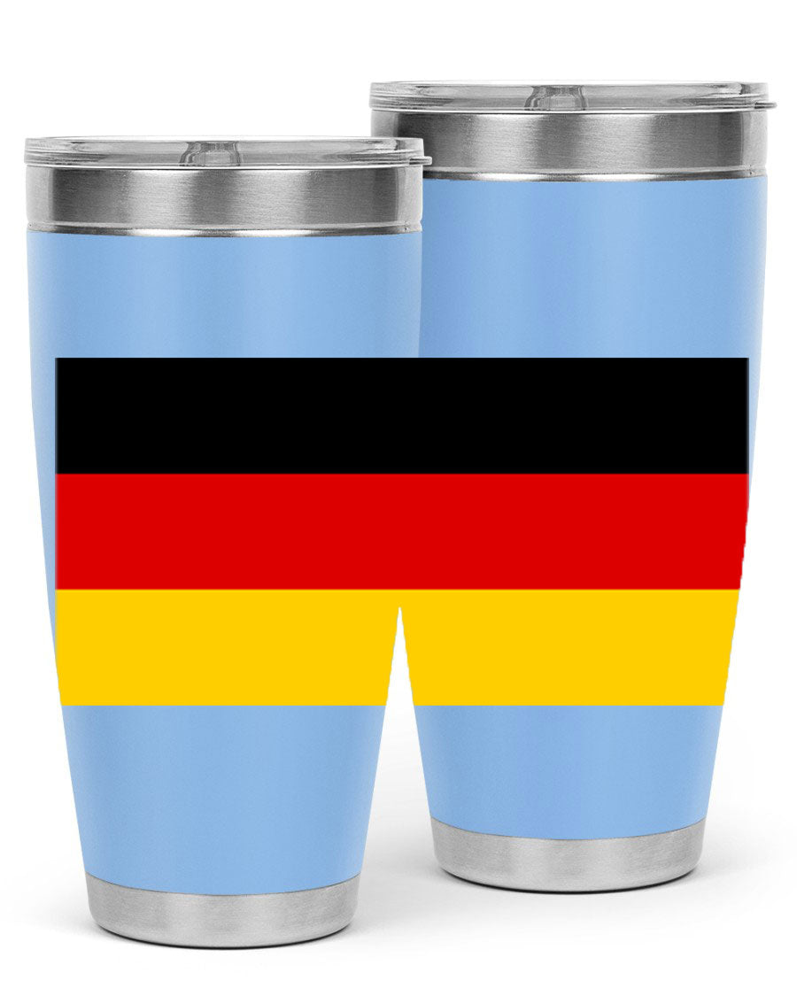 Germany 133# Tumbler showcasing double wall vacuum insulation and a drink-thru lid, perfect for hot and cold beverages.