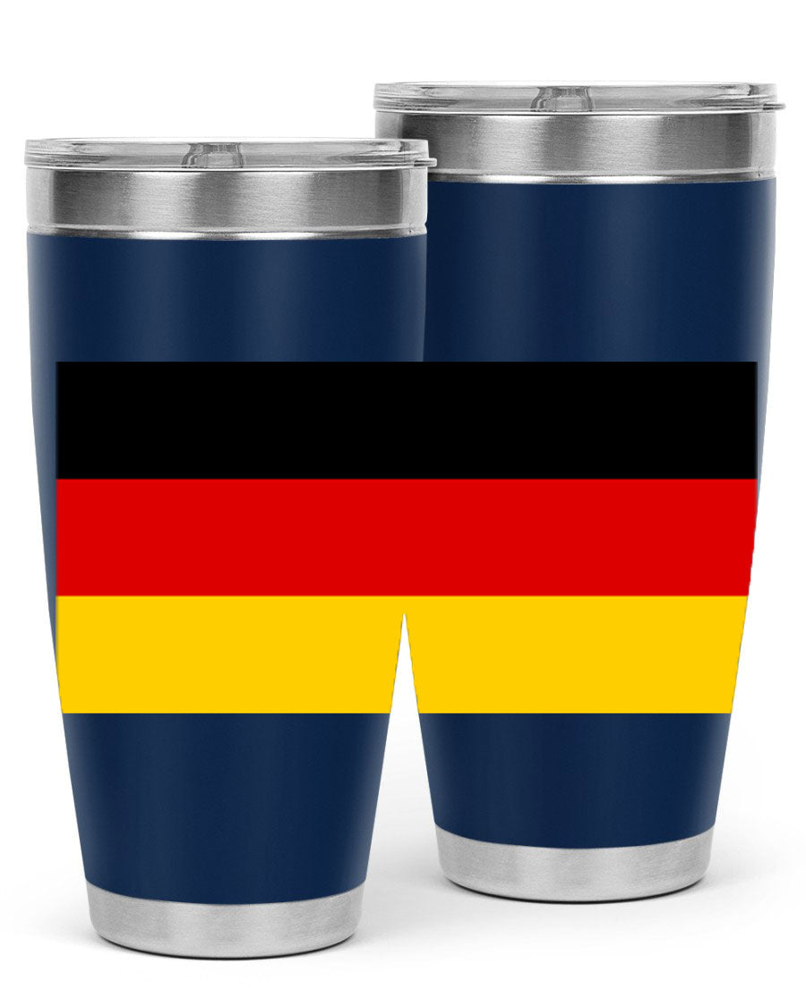 Germany 133# Tumbler showcasing double wall vacuum insulation and a drink-thru lid, perfect for hot and cold beverages.