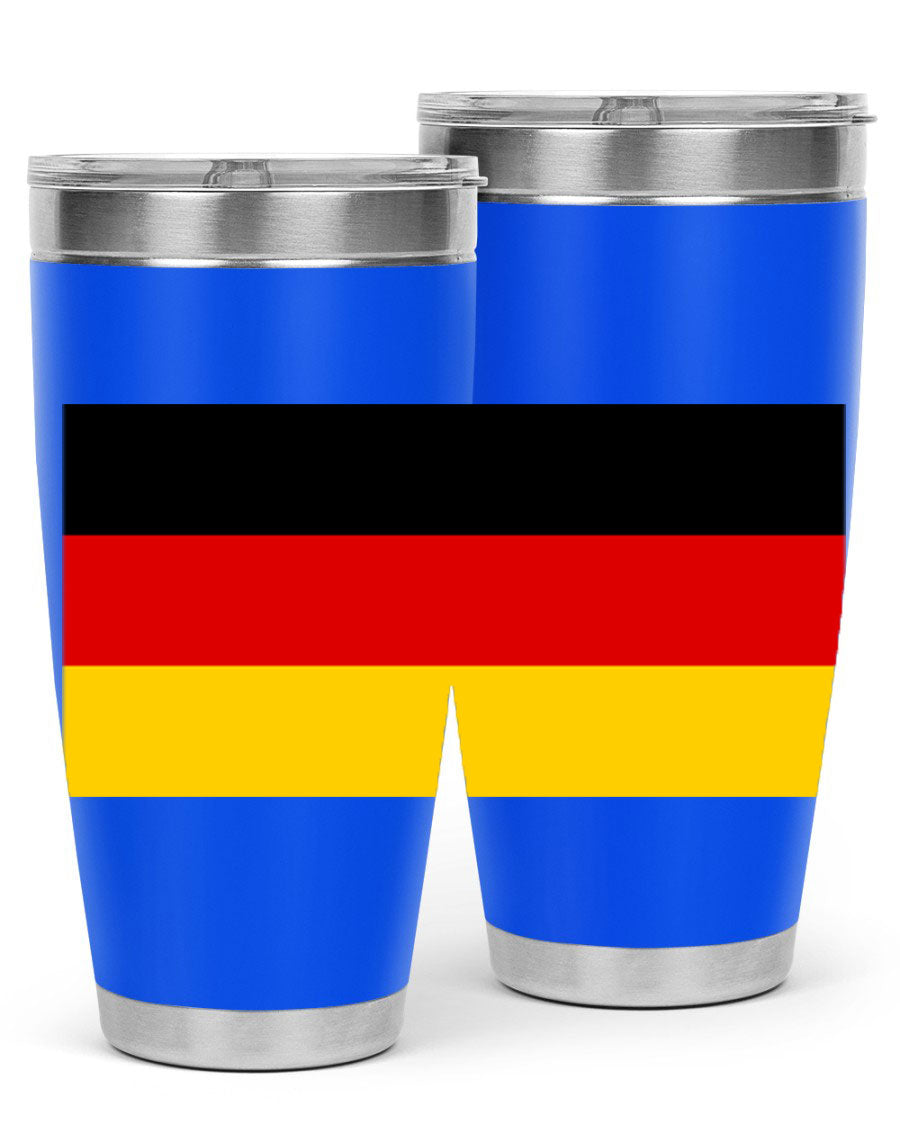Germany 133# Tumbler showcasing double wall vacuum insulation and a drink-thru lid, perfect for hot and cold beverages.