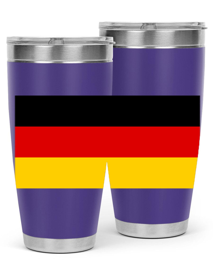 Germany 133# Tumbler showcasing double wall vacuum insulation and a drink-thru lid, perfect for hot and cold beverages.