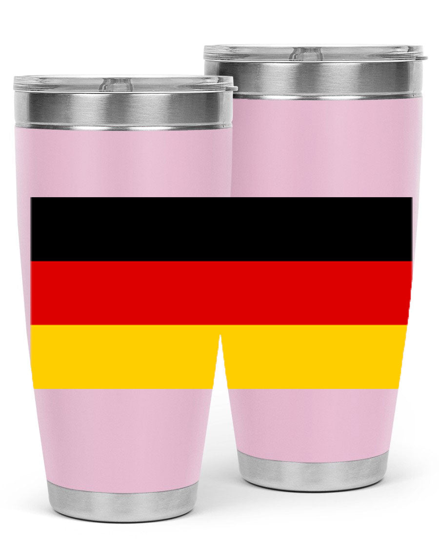 Germany 133# Tumbler showcasing double wall vacuum insulation and a drink-thru lid, perfect for hot and cold beverages.