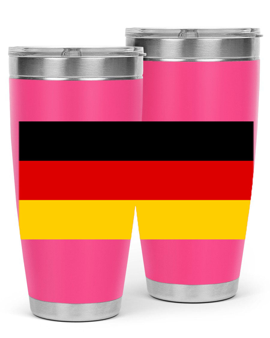 Germany 133# Tumbler showcasing double wall vacuum insulation and a drink-thru lid, perfect for hot and cold beverages.