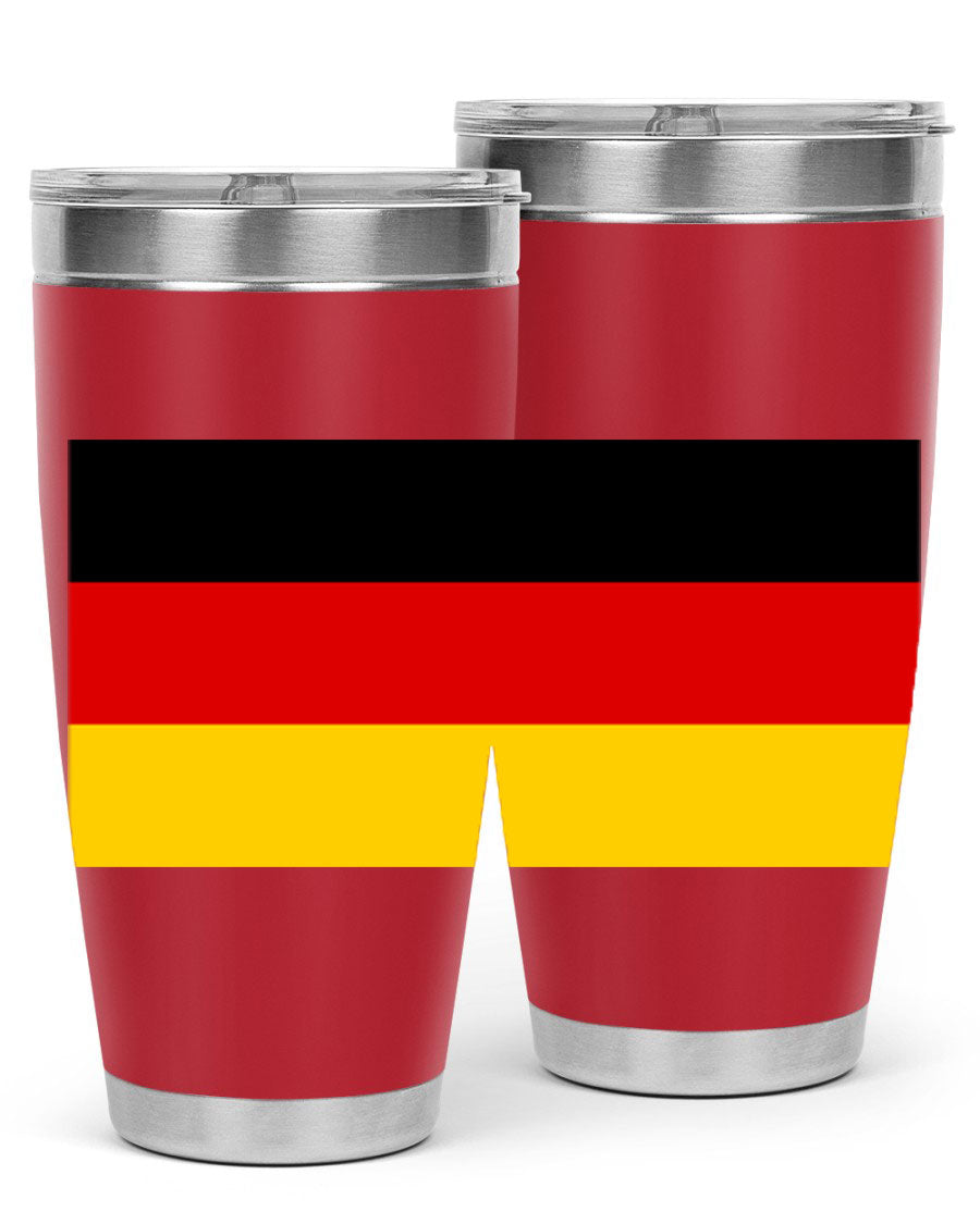 Germany 133# Tumbler showcasing double wall vacuum insulation and a drink-thru lid, perfect for hot and cold beverages.