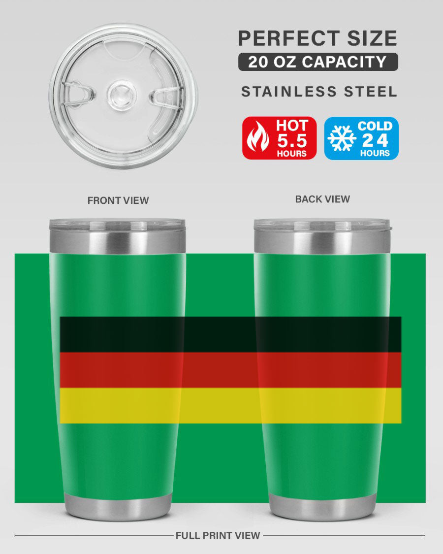 Germany 133# Tumbler showcasing double wall vacuum insulation and a drink-thru lid, perfect for hot and cold beverages.