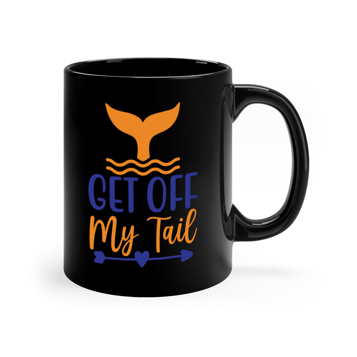 Get off My Tail 169# mermaid mug with colorful handle and glossy finish, perfect for coffee and tea lovers.