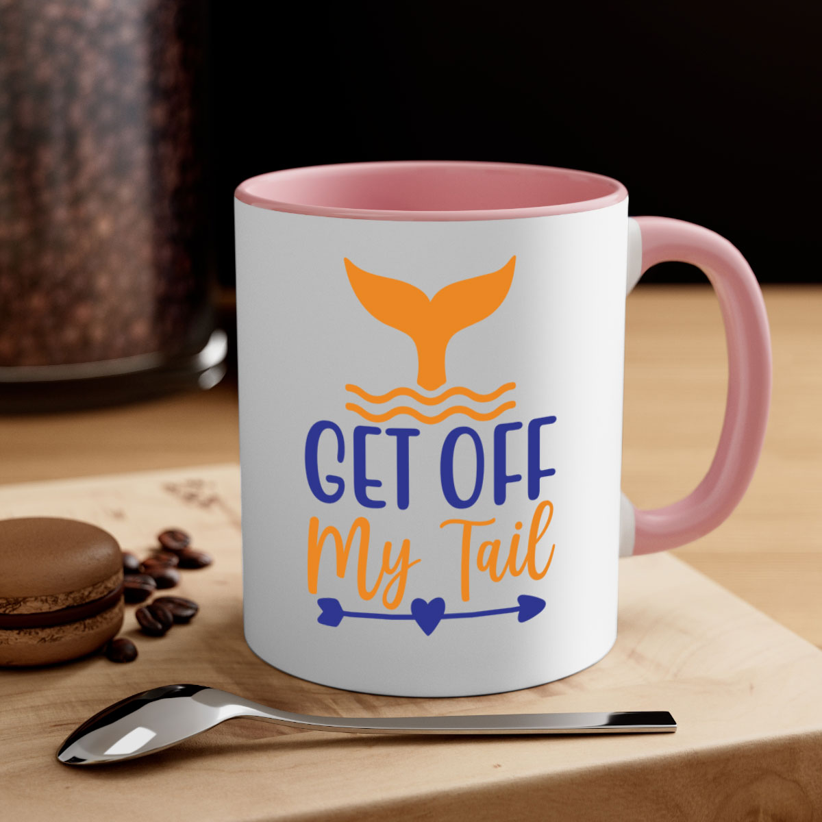 Get off My Tail 169# mermaid mug with colorful handle and glossy finish, perfect for coffee and tea lovers.