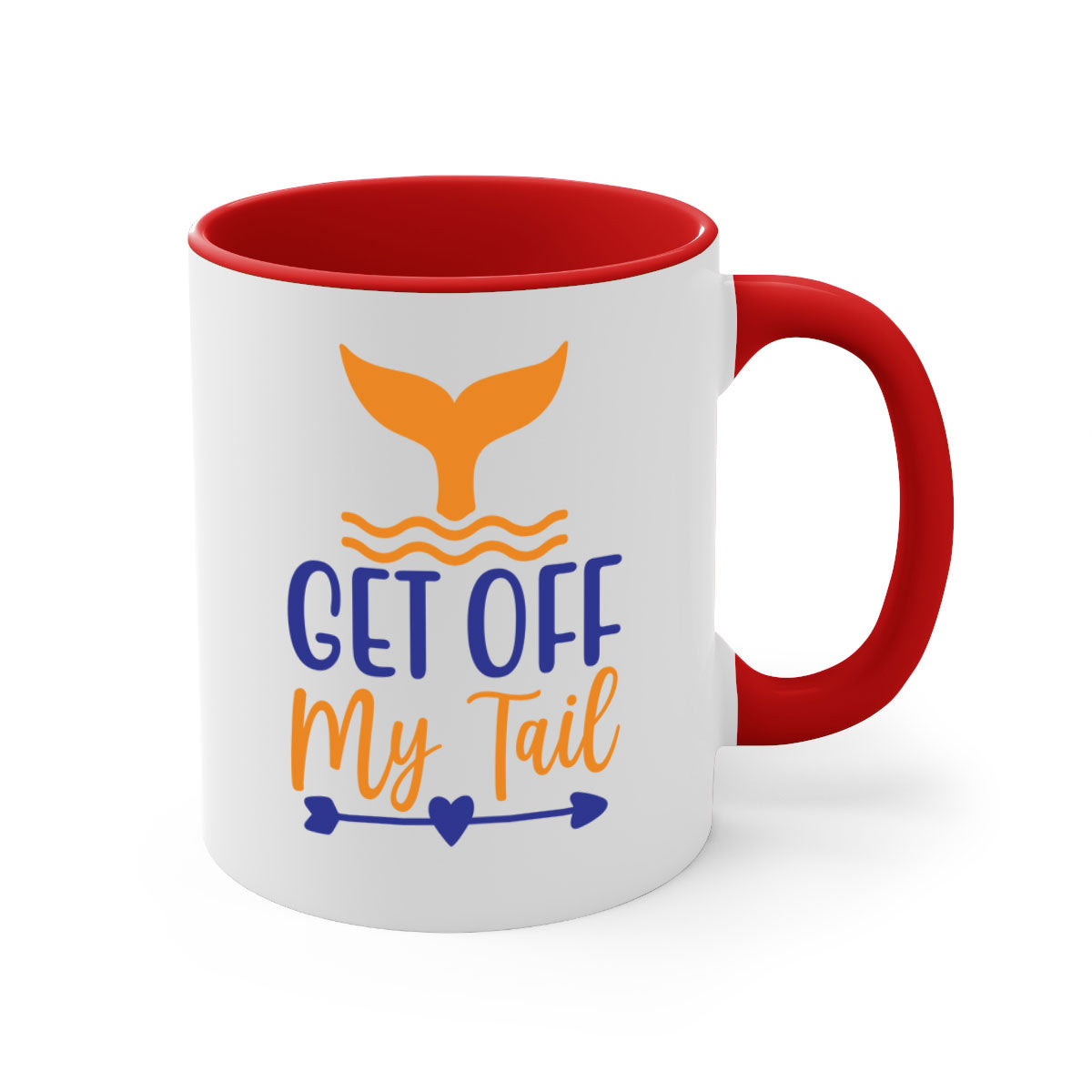 Get off My Tail 169# mermaid mug with colorful handle and glossy finish, perfect for coffee and tea lovers.