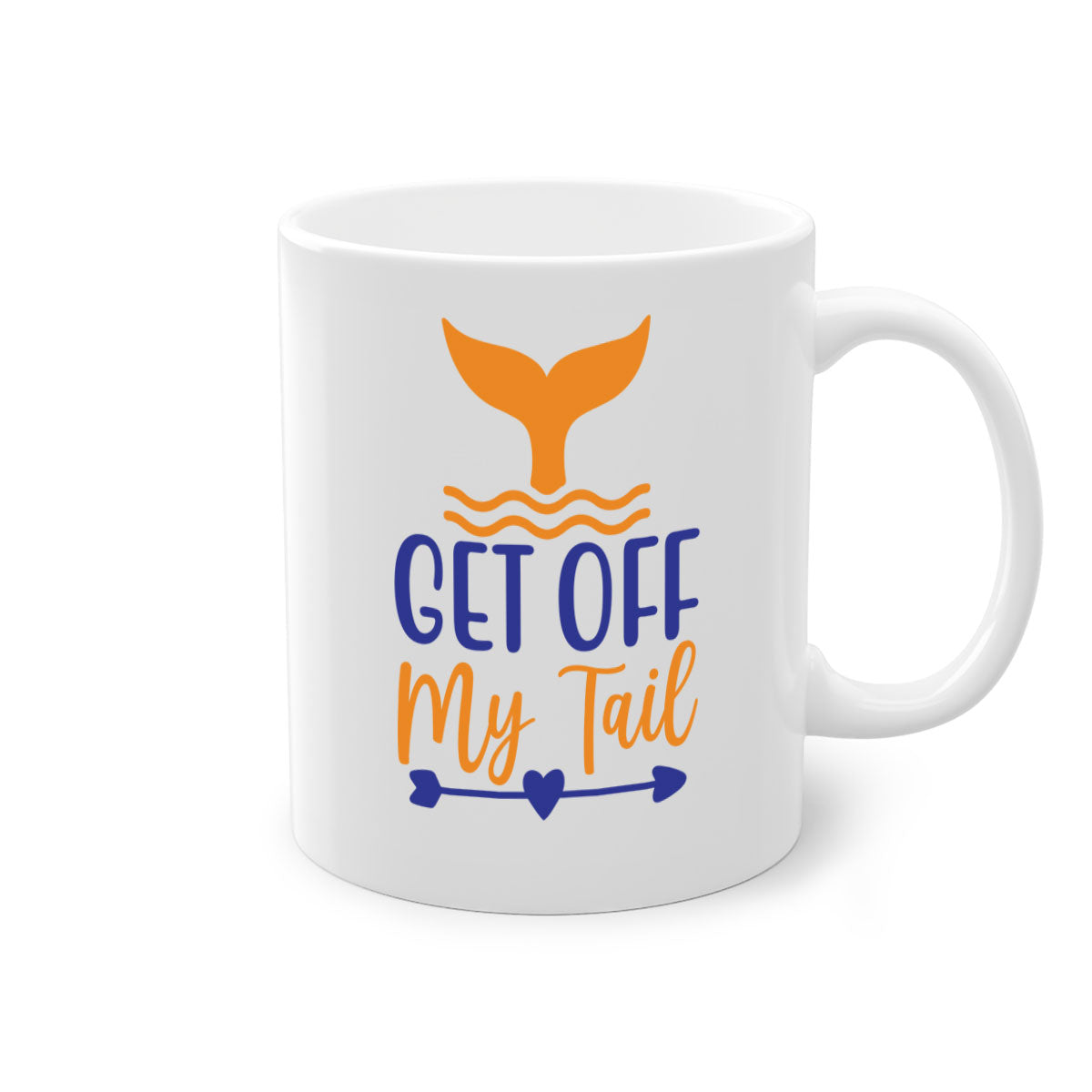 Get off My Tail 169# mermaid mug with colorful handle and glossy finish, perfect for coffee and tea lovers.