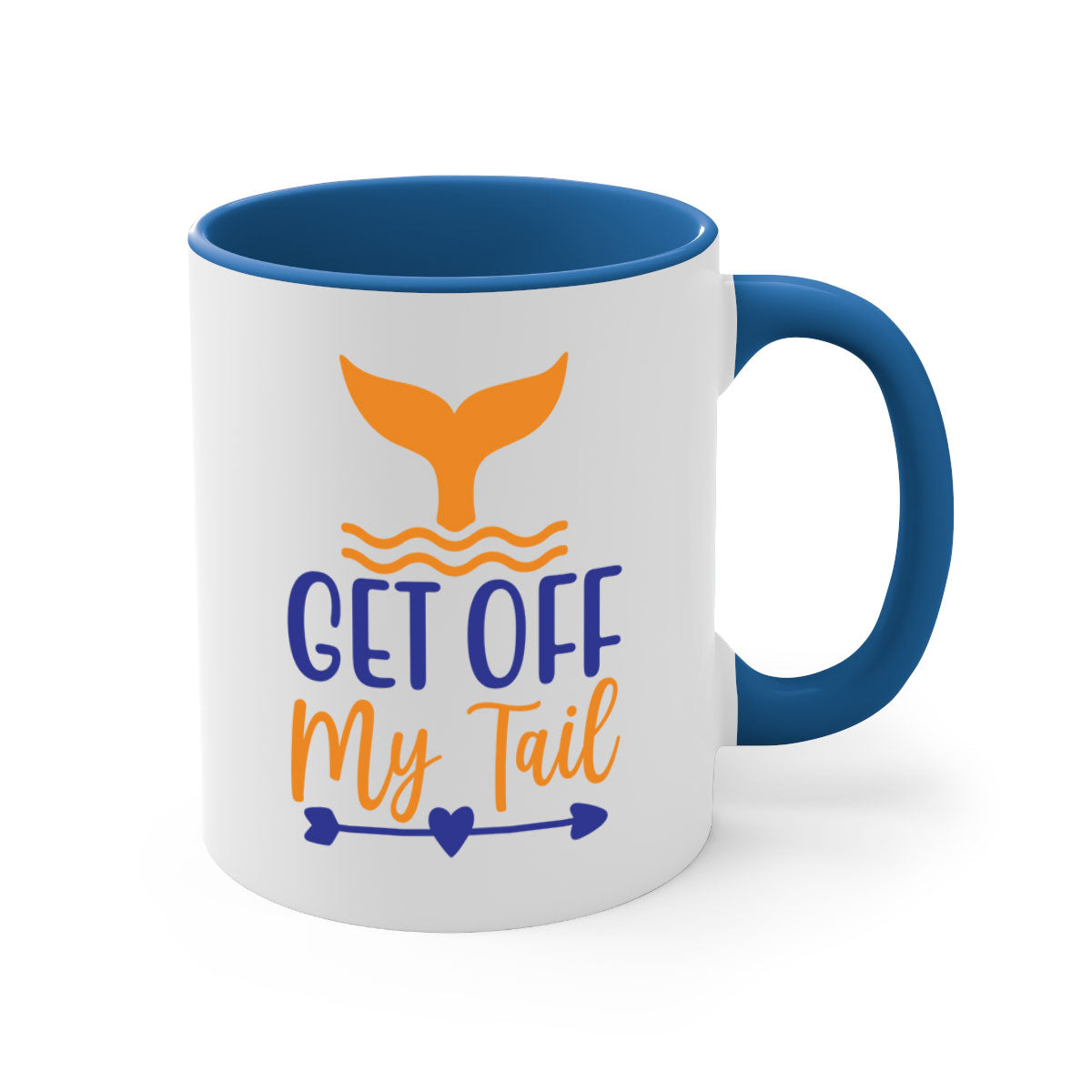 Get off My Tail 169# mermaid mug with colorful handle and glossy finish, perfect for coffee and tea lovers.