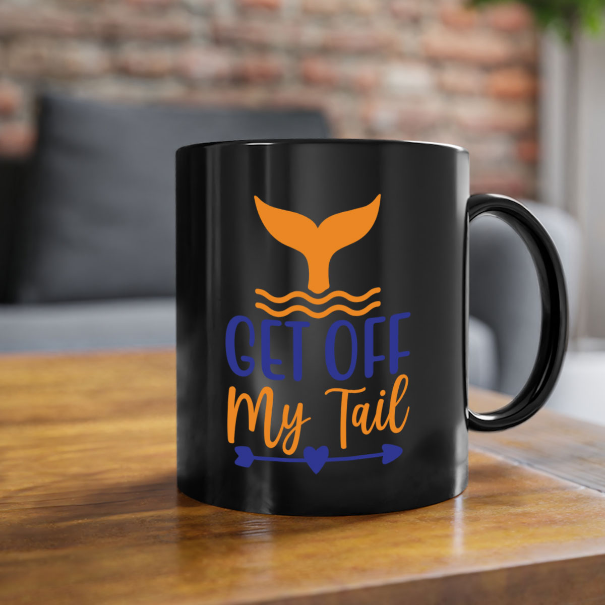 Get off My Tail 169# mermaid mug with colorful handle and glossy finish, perfect for coffee and tea lovers.