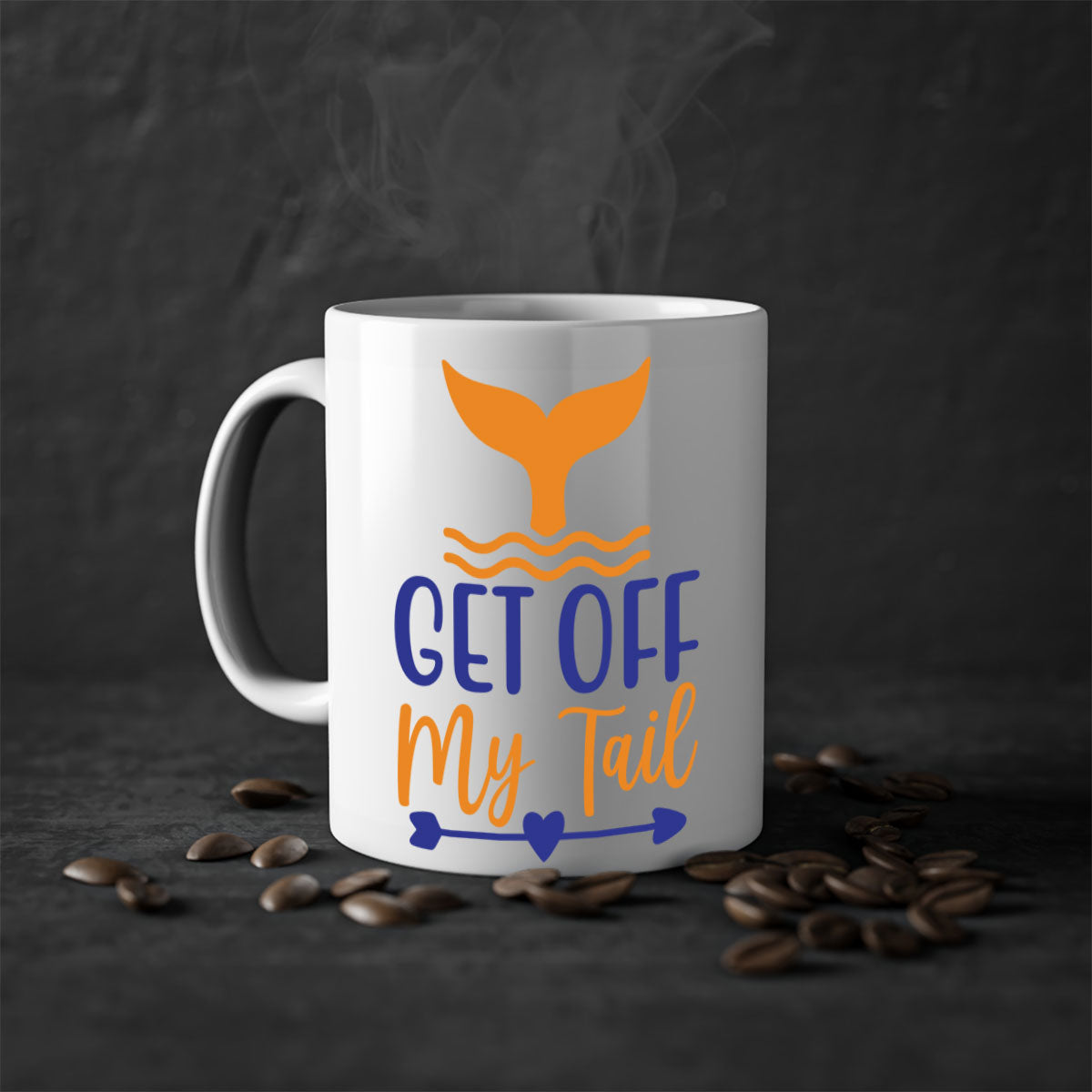 Get off My Tail 169# mermaid mug with colorful handle and glossy finish, perfect for coffee and tea lovers.