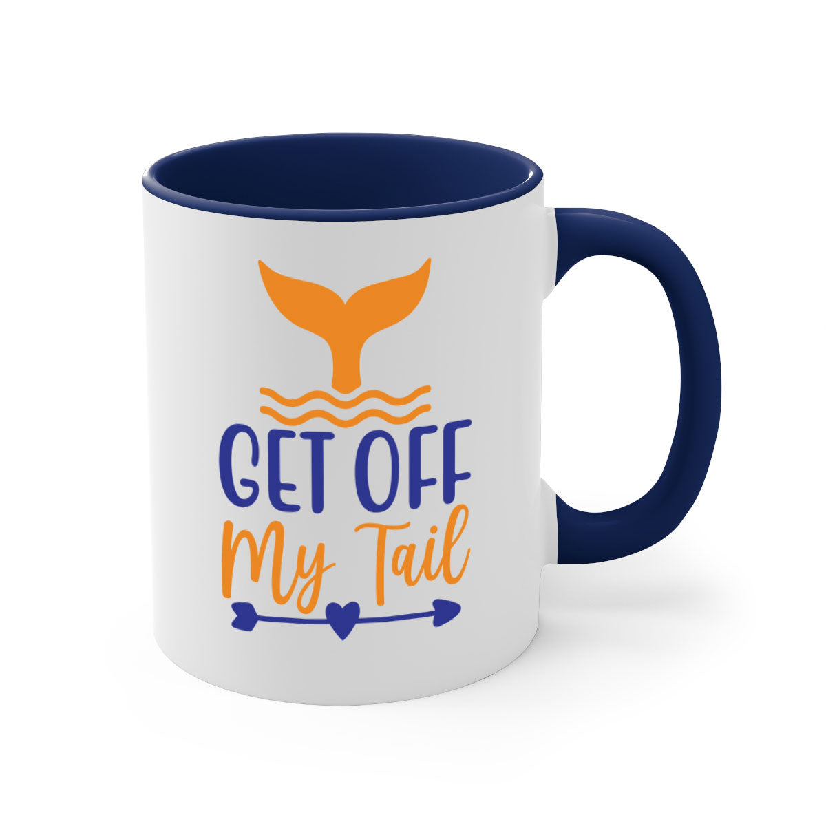 Get off My Tail 169# mermaid mug with colorful handle and glossy finish, perfect for coffee and tea lovers.