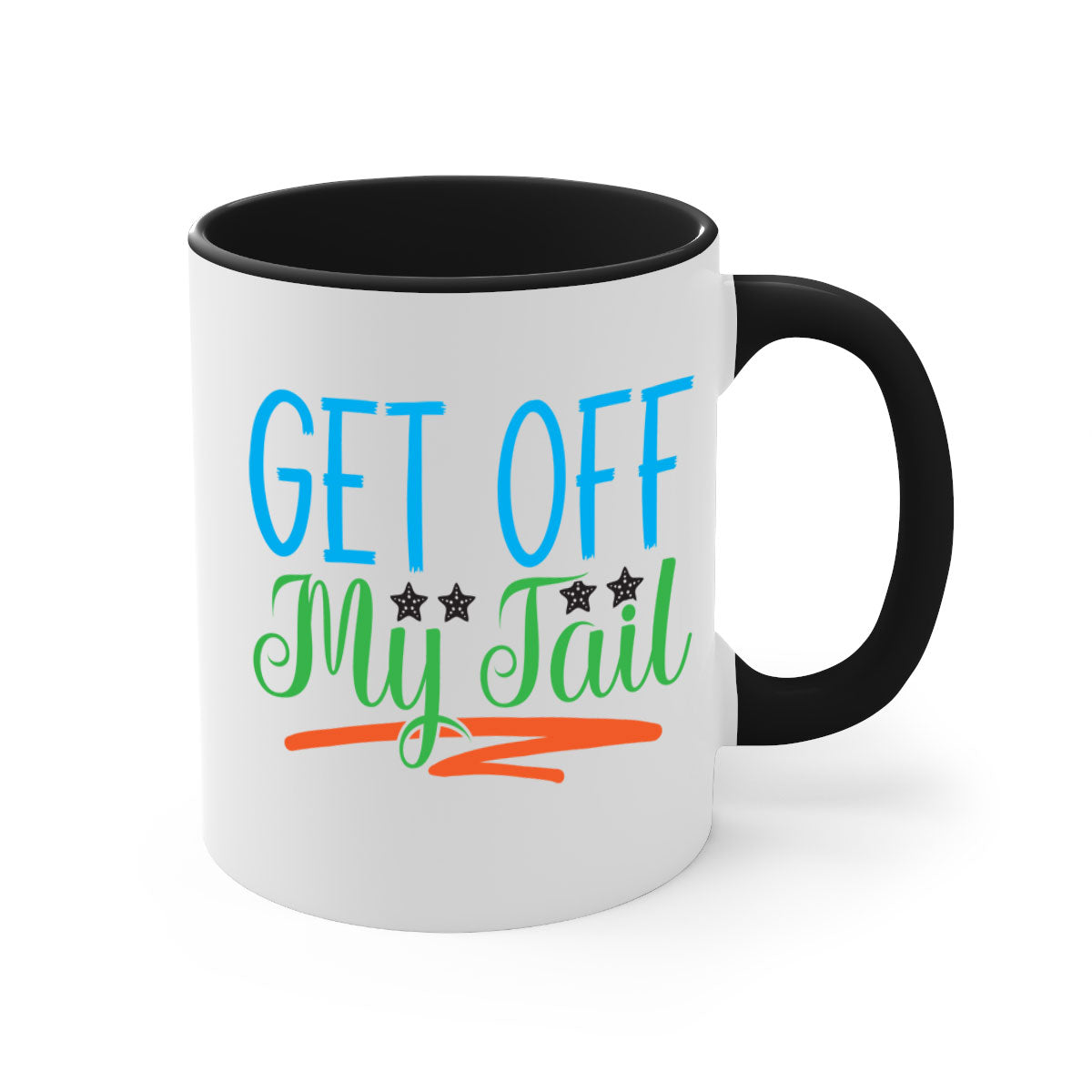 Get Off My Tail 179# Mermaid Mug featuring a glossy finish, colored handle, and interior, available in multiple colors.