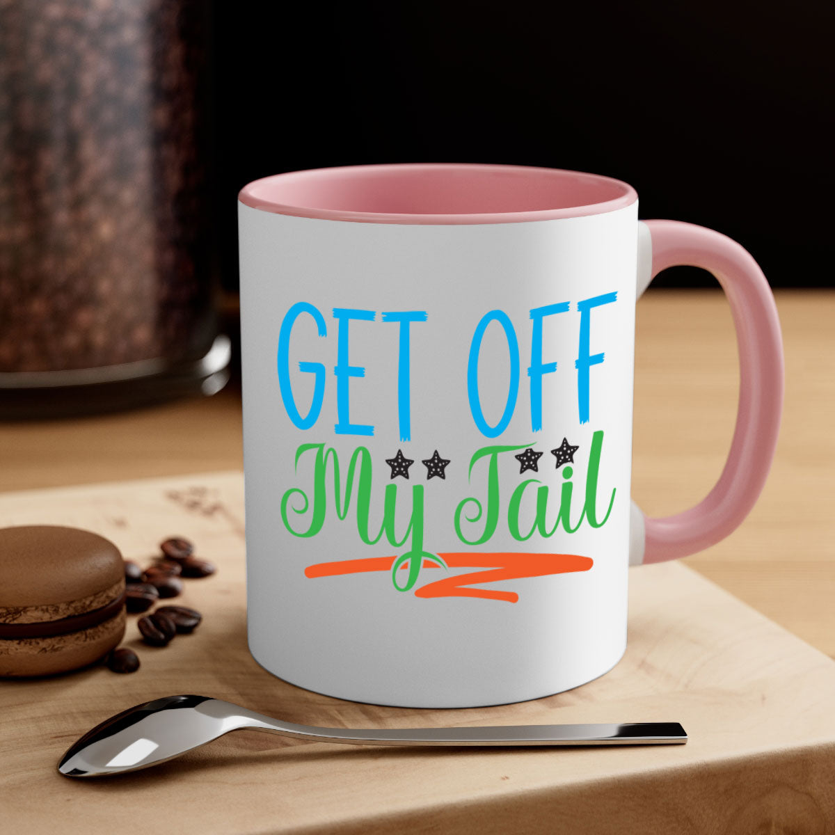 Get Off My Tail 179# Mermaid Mug featuring a glossy finish, colored handle, and interior, available in multiple colors.