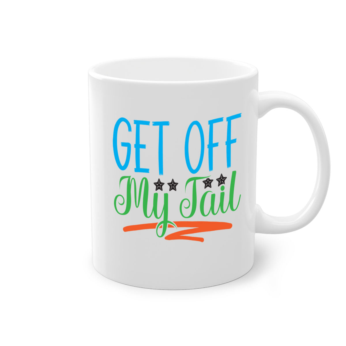 Get Off My Tail 179# Mermaid Mug featuring a glossy finish, colored handle, and interior, available in multiple colors.
