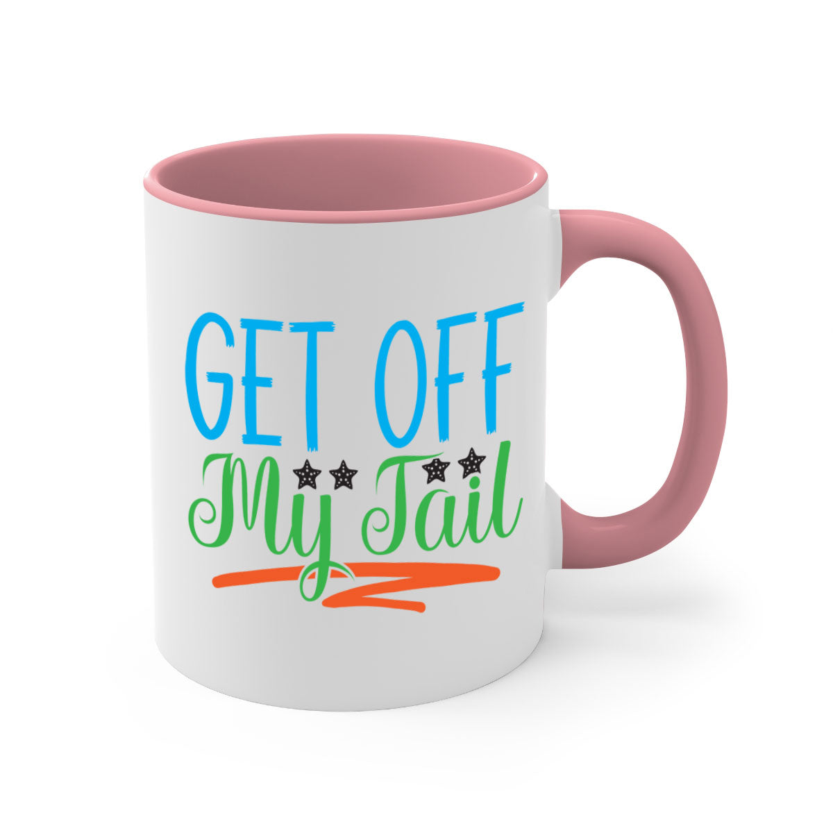 Get Off My Tail 179# Mermaid Mug featuring a glossy finish, colored handle, and interior, available in multiple colors.