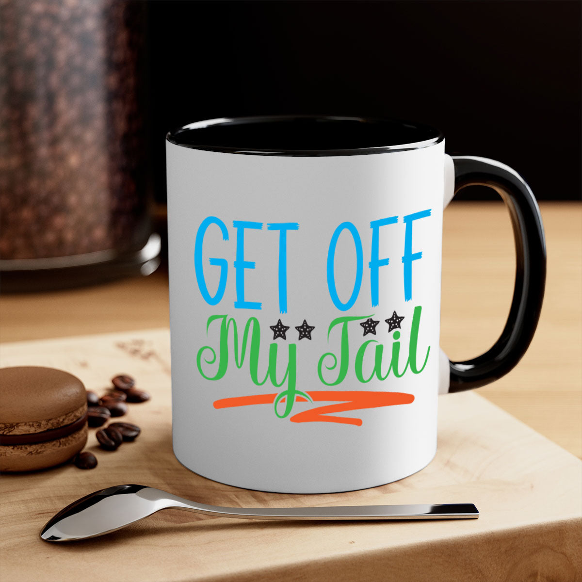 Get Off My Tail 179# Mermaid Mug featuring a glossy finish, colored handle, and interior, available in multiple colors.