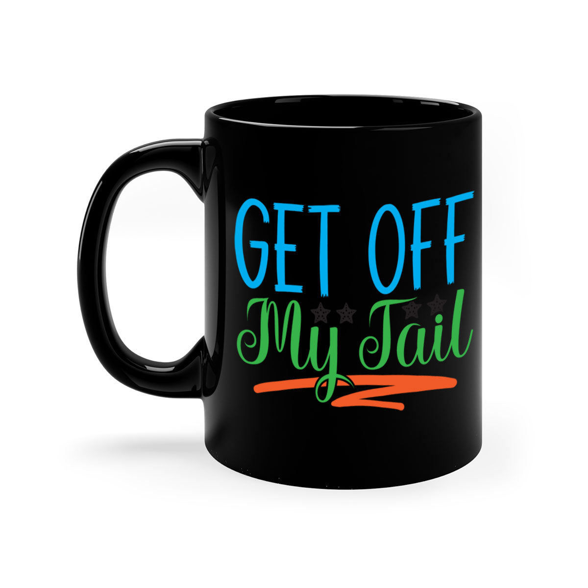Get Off My Tail 179# Mermaid Mug featuring a glossy finish, colored handle, and interior, available in multiple colors.