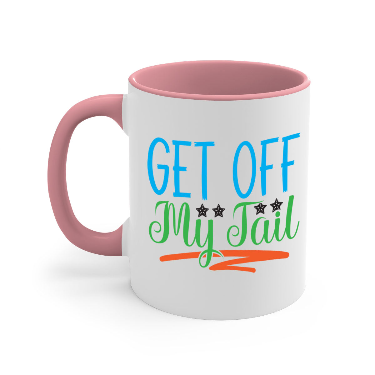 Get Off My Tail 179# Mermaid Mug featuring a glossy finish, colored handle, and interior, available in multiple colors.