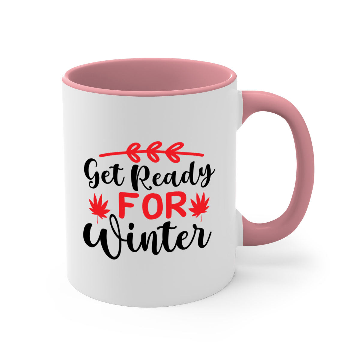 A stylish two-tone winter mug with a glossy finish, featuring a colored handle and interior, available in multiple colors.