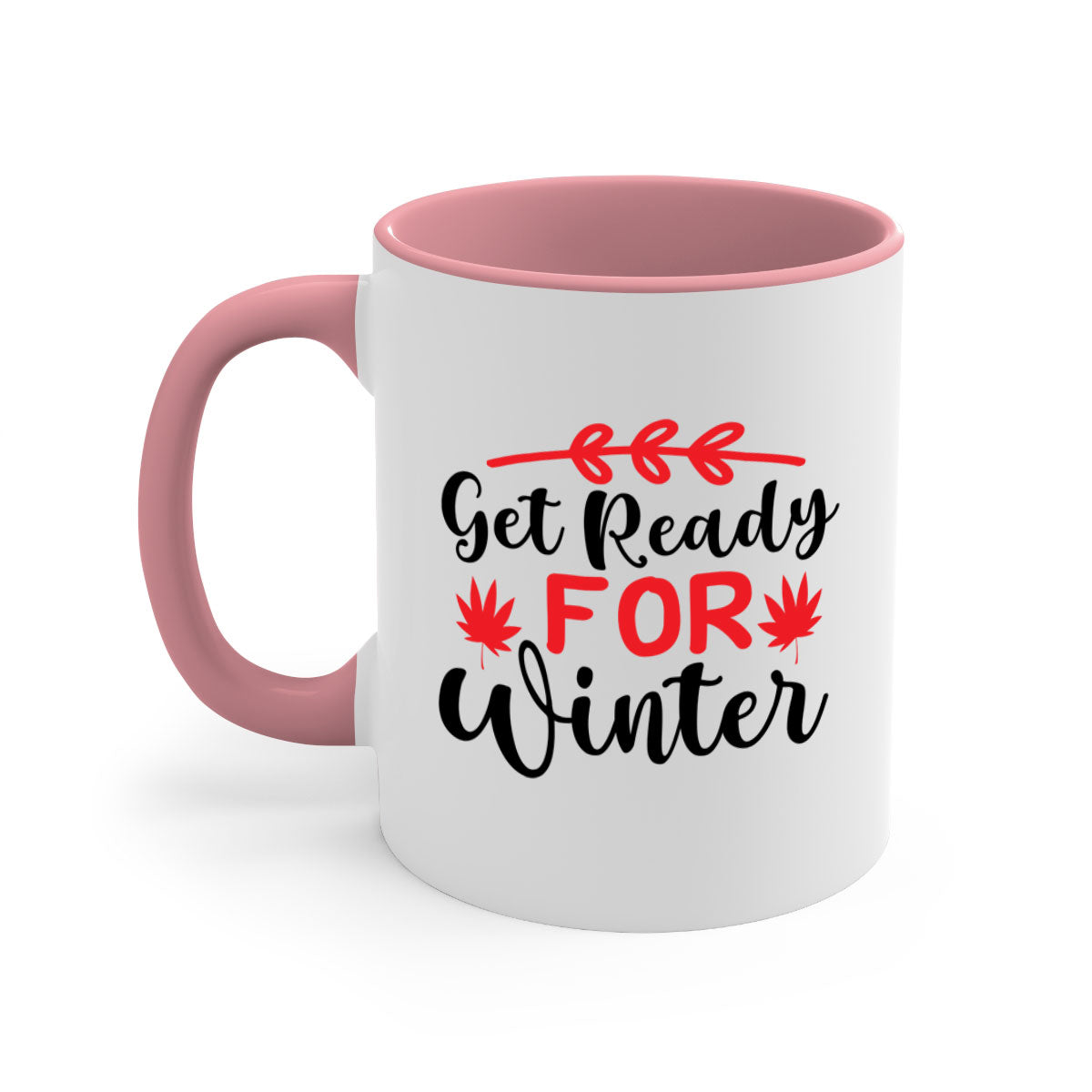 A stylish two-tone winter mug with a glossy finish, featuring a colored handle and interior, available in multiple colors.