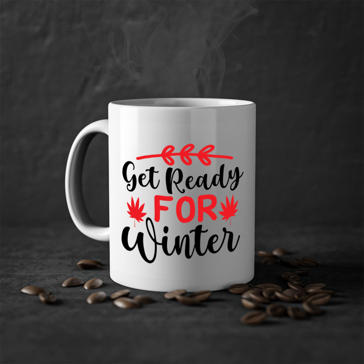 A stylish two-tone winter mug with a glossy finish, featuring a colored handle and interior, available in multiple colors.