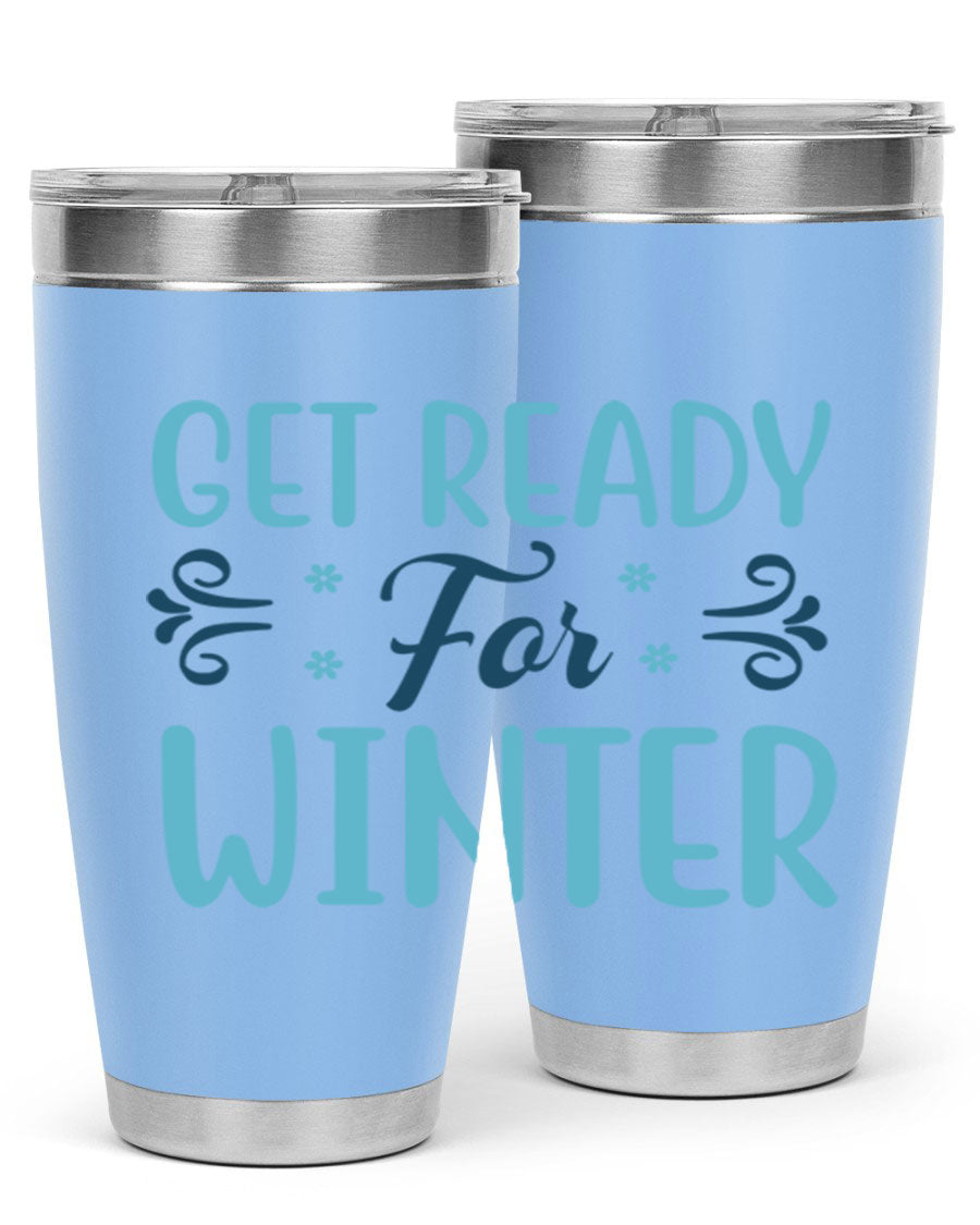 A stylish 20oz and 30oz winter tumbler made of double wall vacuum stainless steel with copper lining, featuring a drink-thru lid.
