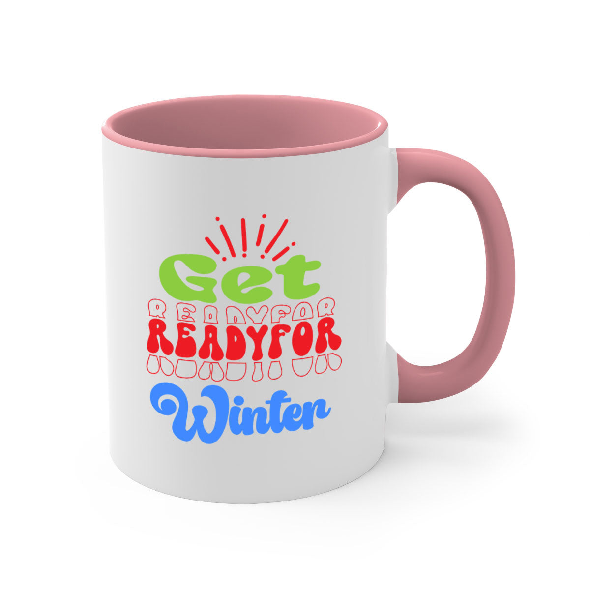 Get readyfor winter 115# Mug featuring a glossy finish, colored handle, and interior, available in five colors.