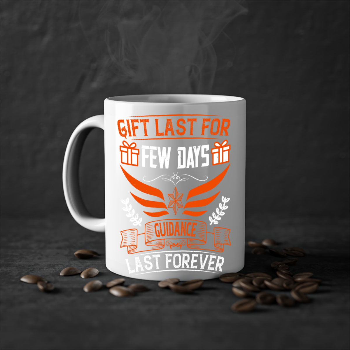 Gift last for few days guidance last forever Style 36# Mug with colorful handle and glossy finish, available in multiple colors.