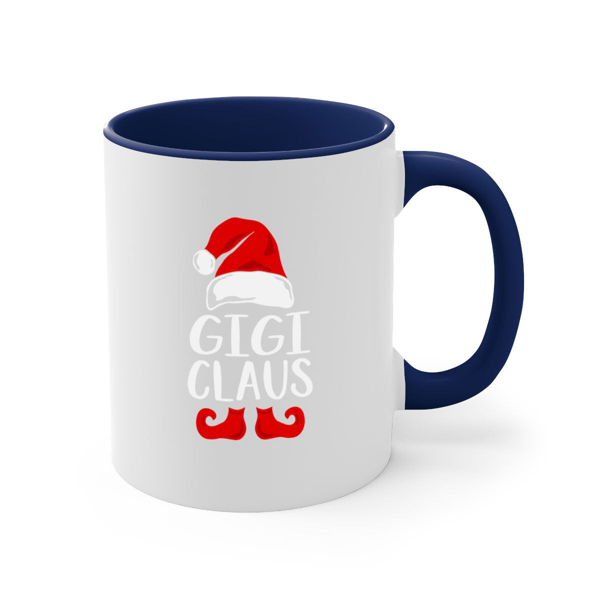 Gigiclaus style 6# Christmas Mug with colored handle and glossy finish, available in multiple colors and sizes.
