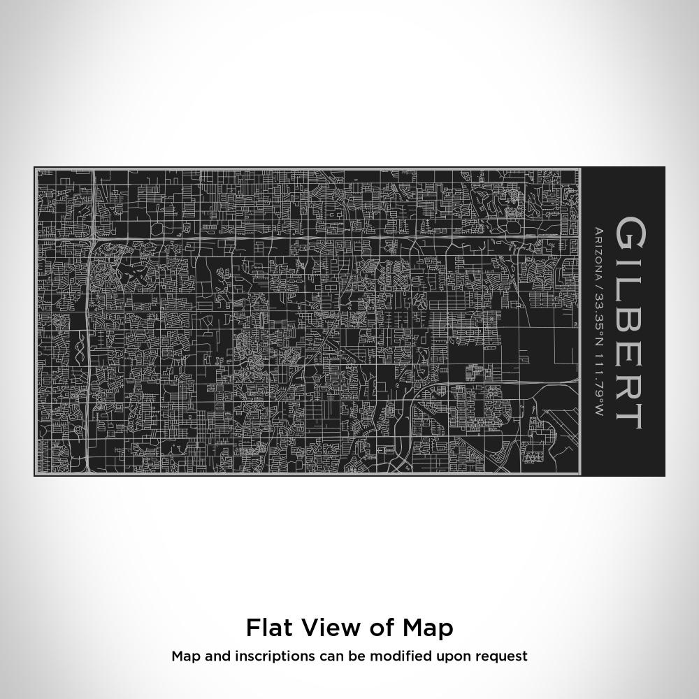 Custom engraved insulated bottle featuring a map of Gilbert, Arizona in matte black finish.