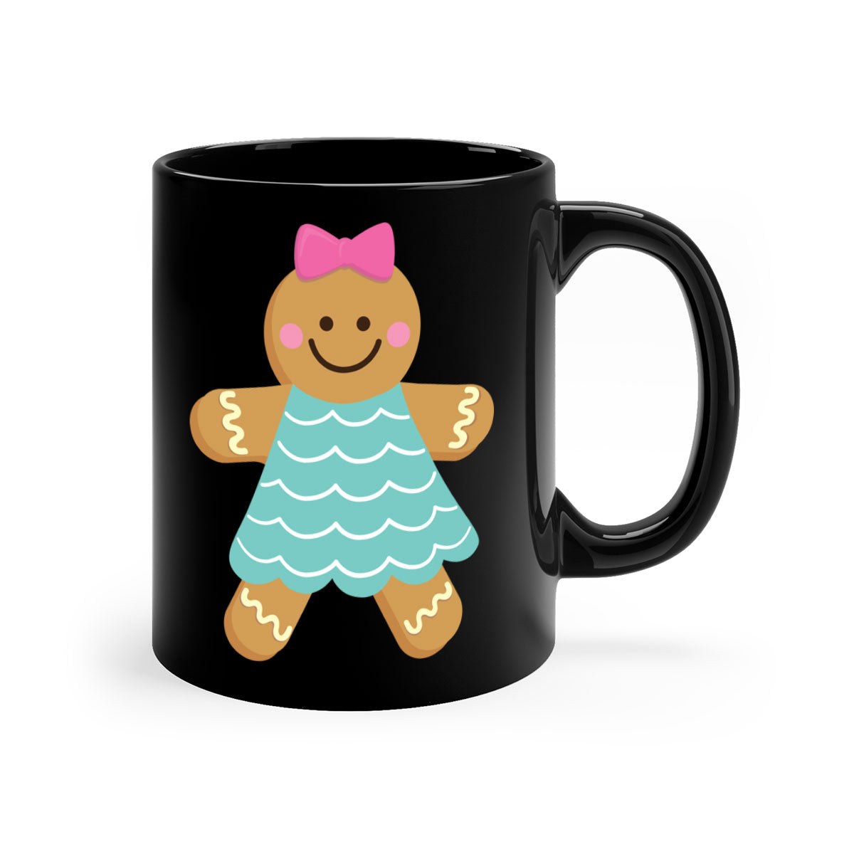 Ginger Bread 7# Christmas Mug with colorful handle and glossy finish, perfect for coffee and tea.