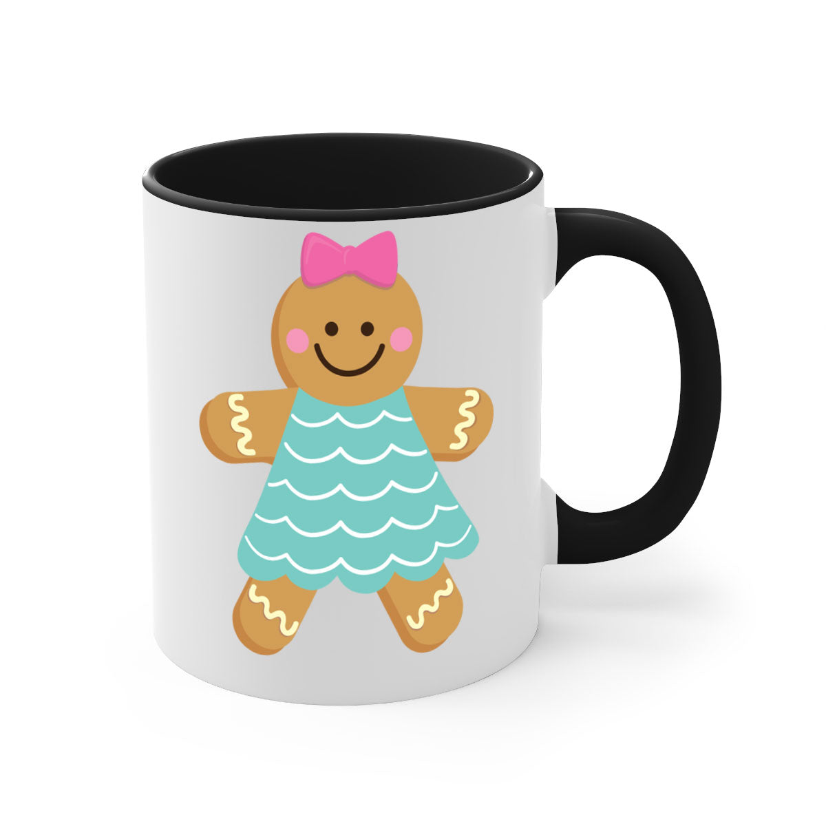 Ginger Bread 7# Christmas Mug with colorful handle and glossy finish, perfect for coffee and tea.