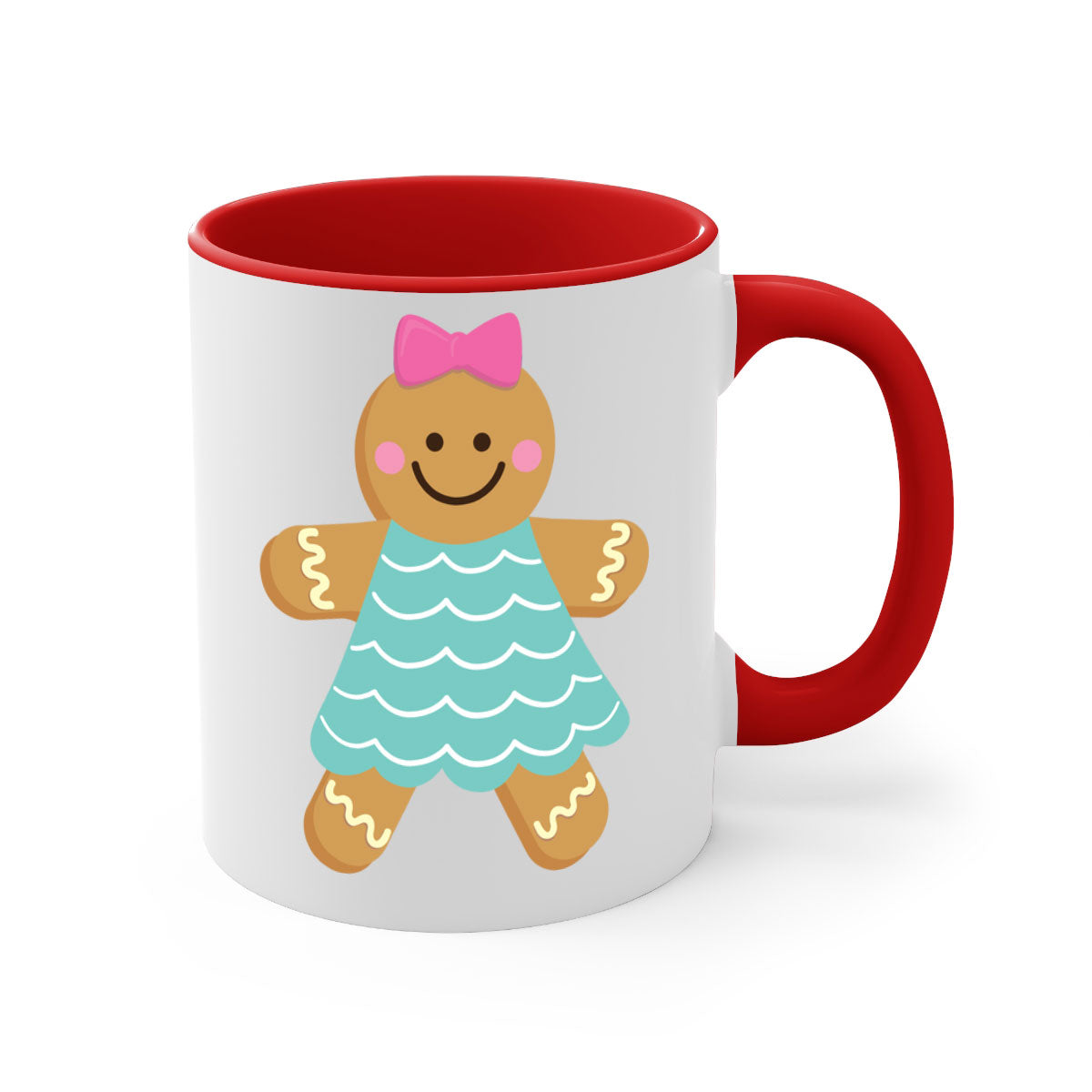 Ginger Bread 7# Christmas Mug with colorful handle and glossy finish, perfect for coffee and tea.