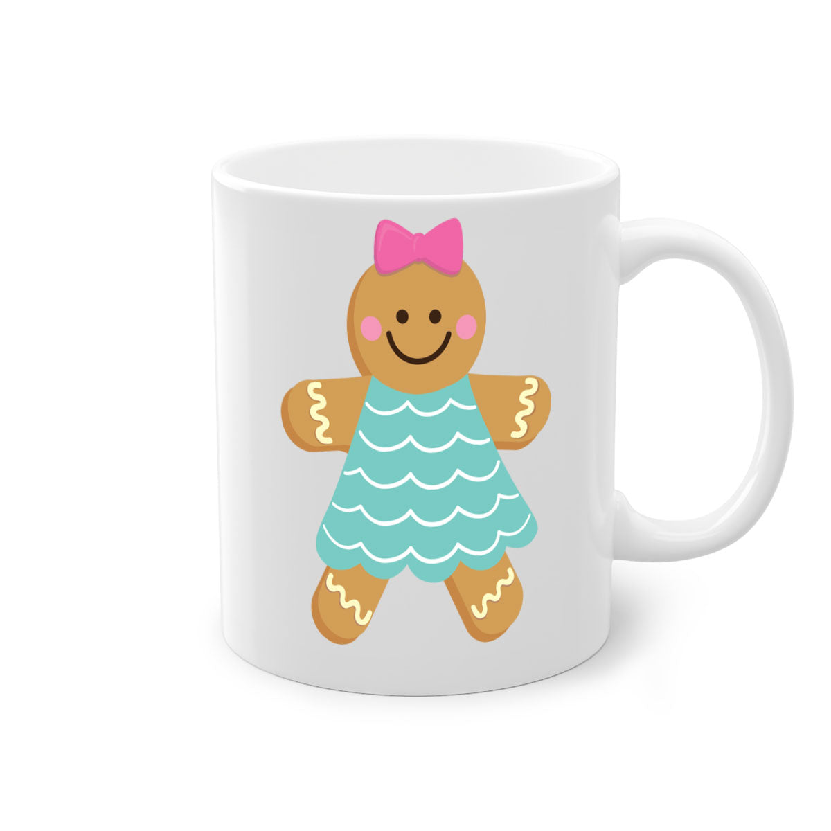 Ginger Bread 7# Christmas Mug with colorful handle and glossy finish, perfect for coffee and tea.