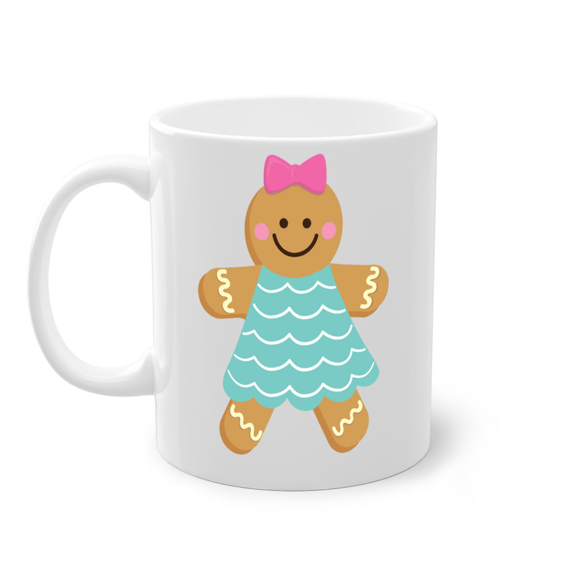 Ginger Bread 7# Christmas Mug with colorful handle and glossy finish, perfect for coffee and tea.