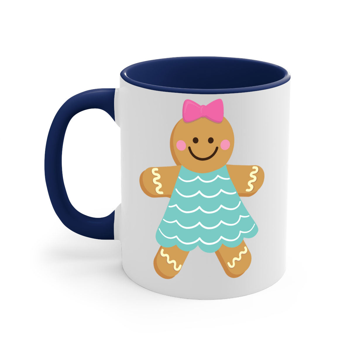 Ginger Bread 7# Christmas Mug with colorful handle and glossy finish, perfect for coffee and tea.