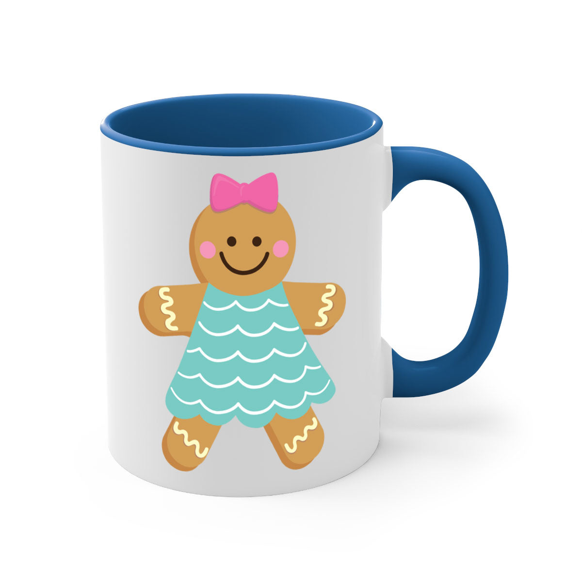 Ginger Bread 7# Christmas Mug with colorful handle and glossy finish, perfect for coffee and tea.